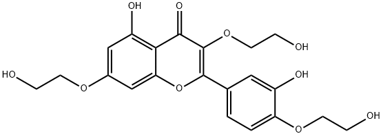 4H-1-Benzopyran-4-one, 5-hydroxy-3,7-bis(2-hydroxyethoxy)-2-[3-hydroxy-4-(2-hydroxyethoxy)phenyl]- Struktur