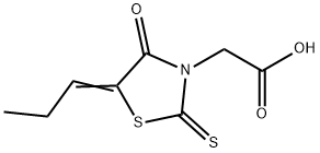 3-Thiazolidineacetic acid, 4-oxo-5-propylidene-2-thioxo- Struktur