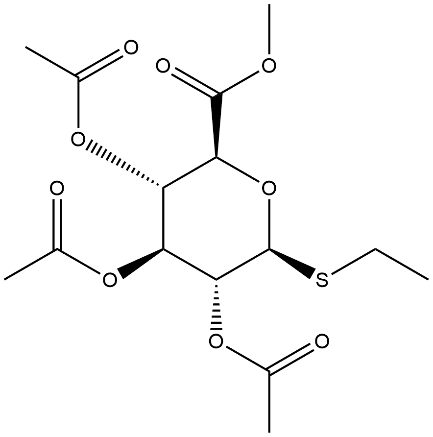 β-D-Glucopyranosiduronic acid, ethyl 1-thio-, methyl ester, 2,3,4-triacetate Struktur