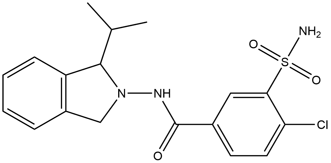 3-(Aminosulfonyl)-4-chloro-N-[1,3-dihydro-1-(1-methylethyl)-2H-isoindol-2-yl]benzamide Struktur