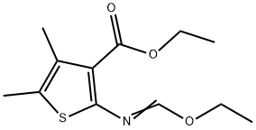 3-Thiophenecarboxylic acid, 2-[(ethoxymethylene)amino]-4,5-dimethyl-, ethyl ester Struktur