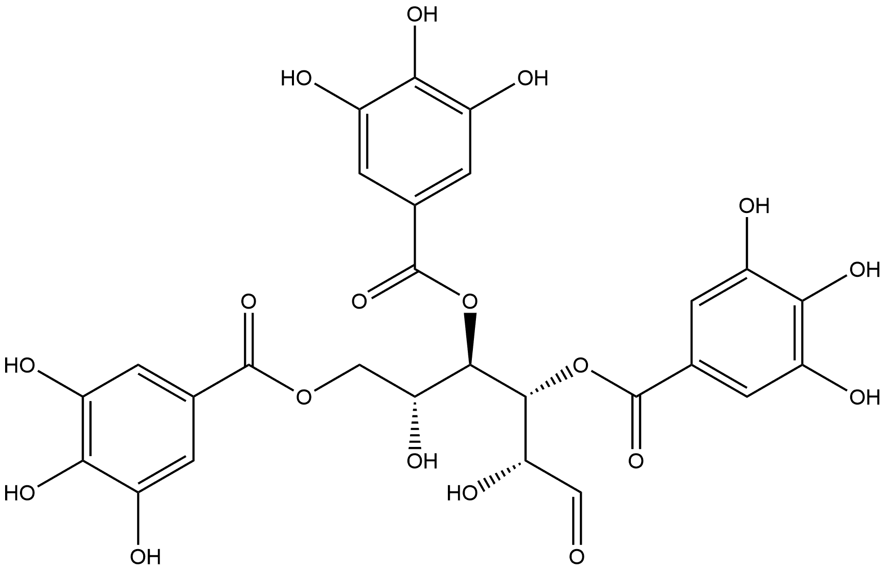 3,4,6-Tri-O-galloyl-D-glucose Struktur