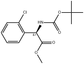 Benzeneacetic acid, 2-chloro-α-[[(1,1-dimethylethoxy)carbonyl]amino]-, methyl ester, (αR)- Struktur