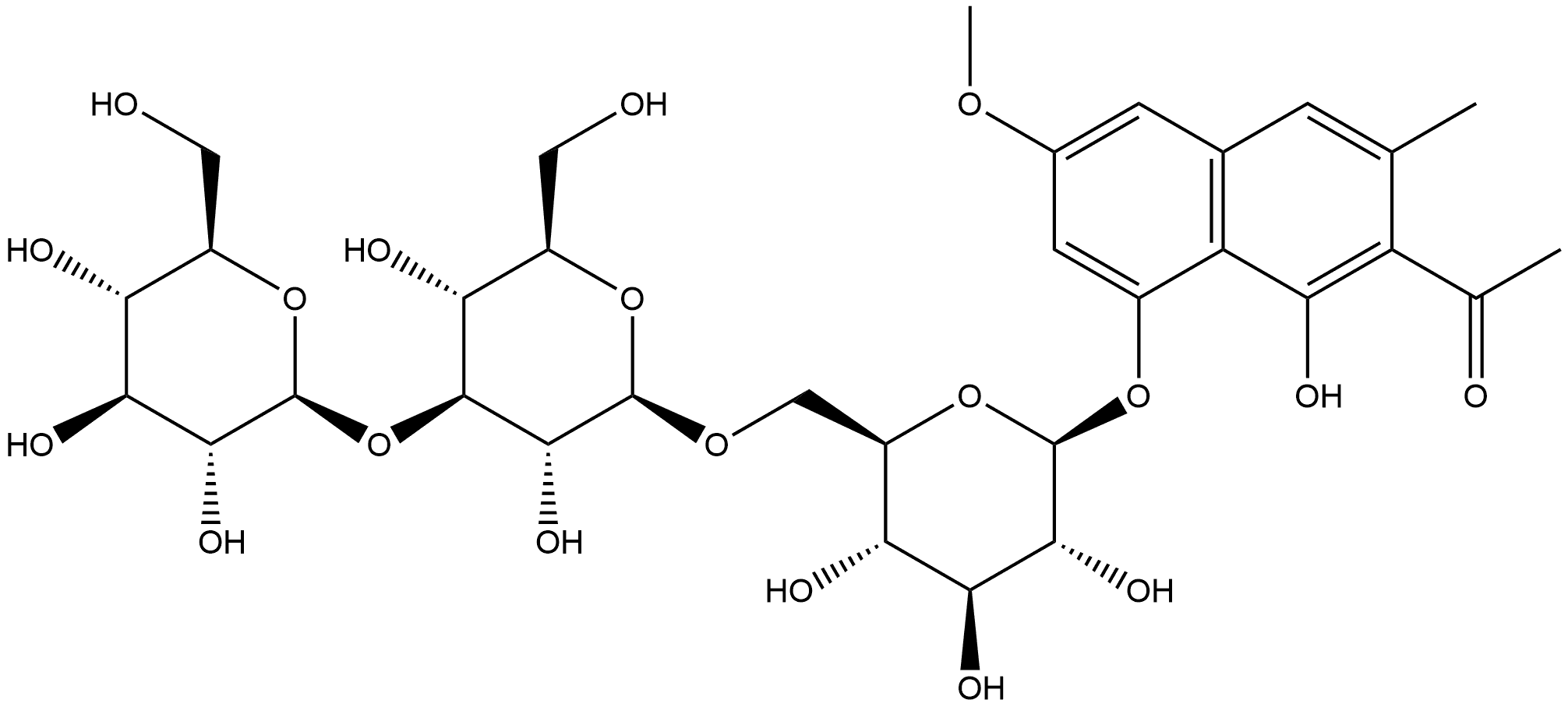 Torachrysone Triglucoside Struktur