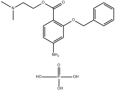 Benzoic acid, 4-amino-2-(phenylmethoxy)-, 2-(dimethylamino)ethyl ester, phosphate (1:1) Struktur