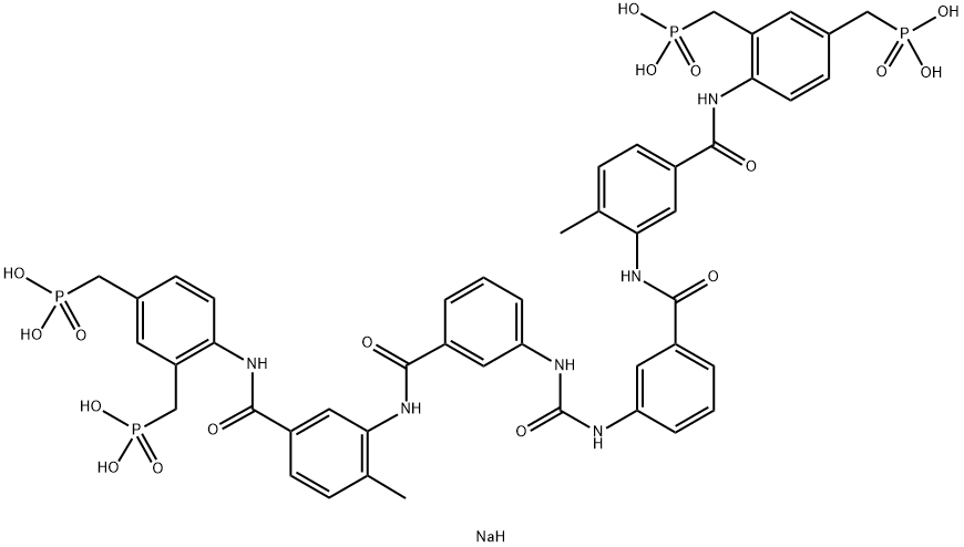 4,4'-(Carbonylbis(imino-3,1-phenylene-carbonylimino-3,1-(4-methyl-phenylene)carbonylimino))-bis(1,3-xylene-alpha,alpha'-diphosphonicacidtetrasodiumsalt Struktur