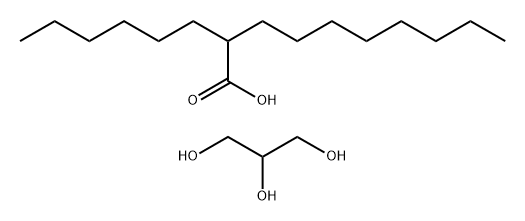 Decanoic acid, 2-hexyl-, mono- and diesters with glycerol Struktur