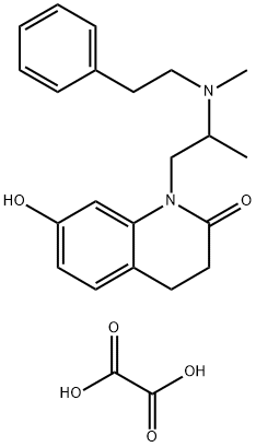 2(1H)-Quinolinone, 3,4-dihydro-7-hydroxy-1-[2-[methyl(2-phenylethyl)amino]propyl]-, ethanedioate (1:1) Struktur