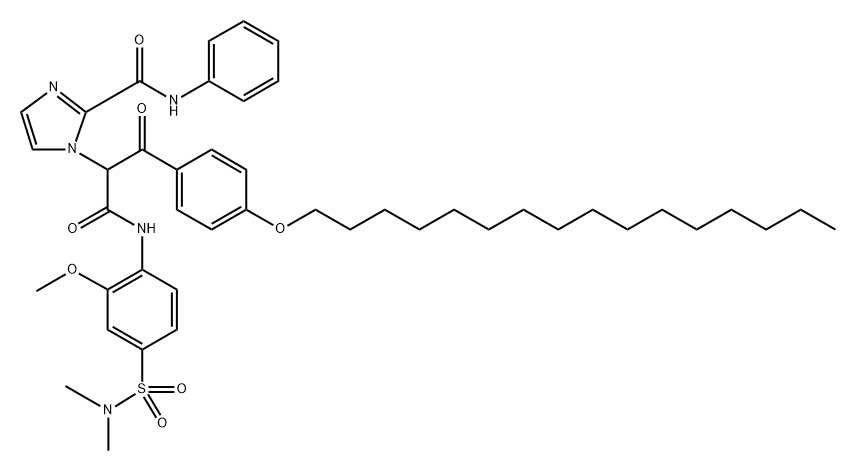 Cetyloxibenzoyl)-2-(imidazoyl-2-carbanilid)-2′-methoxy-4′-dimethyl-sulfamoylacetanilid Struktur