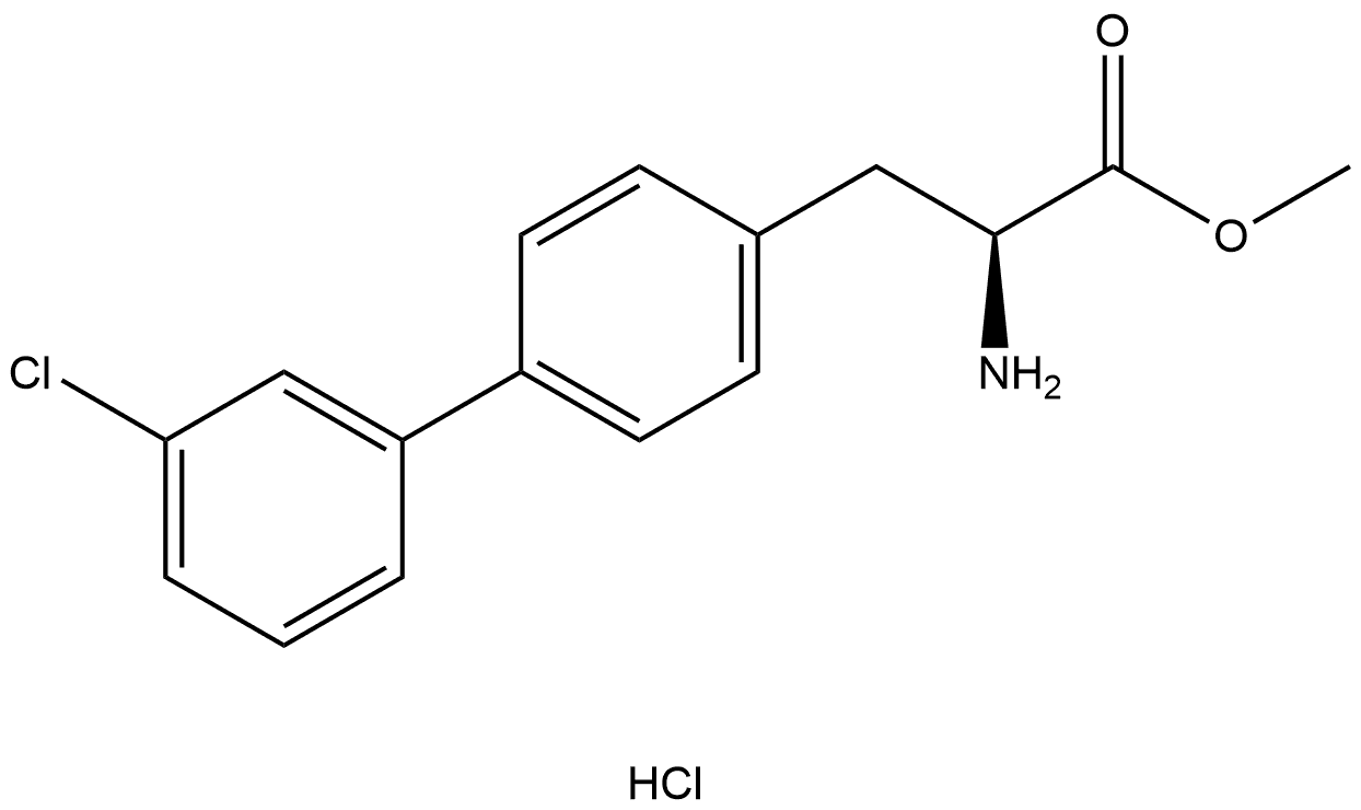 methyl (S)-2-amino-3-(3'-chloro-[1,1'-biphenyl]-4-yl)propanoate hydrochloride Struktur