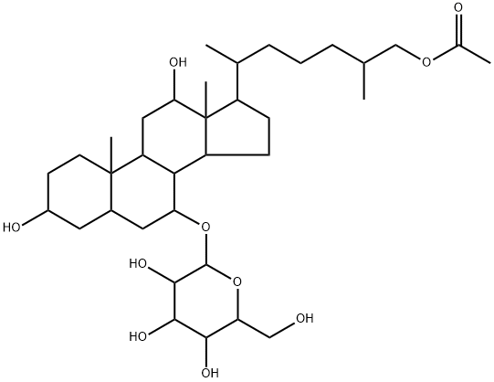 [(25R)-26-(Acetyloxy)-3α,12α-dihydroxy-5β-cholestan-7α-yl]-β-D-galactopyranoside Struktur