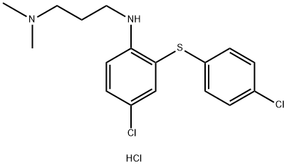 1,3-Propanediamine, N3-[4-chloro-2-[(4-chlorophenyl)thio]phenyl]-N1,N1-dimethyl-, hydrochloride (1:1) Struktur