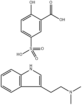 Benzoic acid, 2-hydroxy-5-sulfo-, compd. with N,N-dimethyl-1H-indole-3-ethanamine (1:1) Struktur