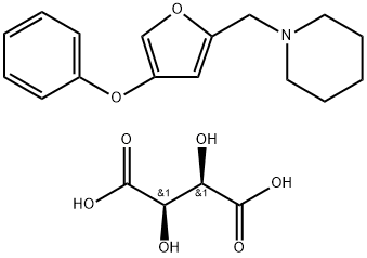 Piperidine, 1-[(4-phenoxy-2-furanyl)methyl]-, (2R,3R)-2,3-dihydroxybutanedioate (1:1) Struktur