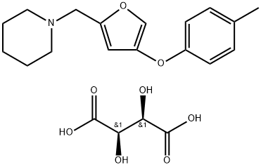 Piperidine, 1-[[4-(4-methylphenoxy)-2-furanyl]methyl]-, (2R,3R)-2,3-dihydroxybutanedioate (1:1) Struktur