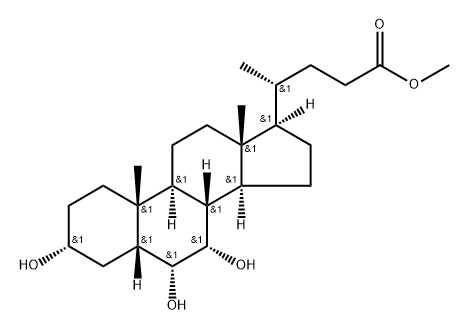 Cholan-24-oic acid, 3,6,7-trihydroxy-, methyl ester, (3α,5β,6α,7α)- Struktur