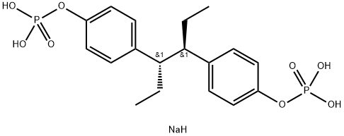 Phenol, 4,4'-(1,2-diethyl-1,2-ethanediyl)bis-, bis(dihydrogen phosphate), monosodium salt, (R*,S*)- (9CI) Struktur