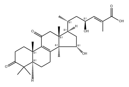 (24E)-15α,23-Dihydroxy-3,11-dioxo-5α-lanosta-8,24-dien-26-oic acid Struktur