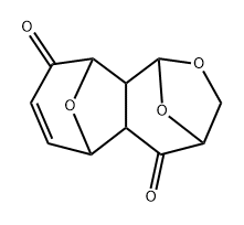 .beta.-D-ribo-Hexopyranos-4-ulose, 1,6-anhydro-2,3-dideoxy-2,3-(3,6-dihydro-3-oxo-2H-pyran-2,6-diyl)-, (2R-cis)- Struktur