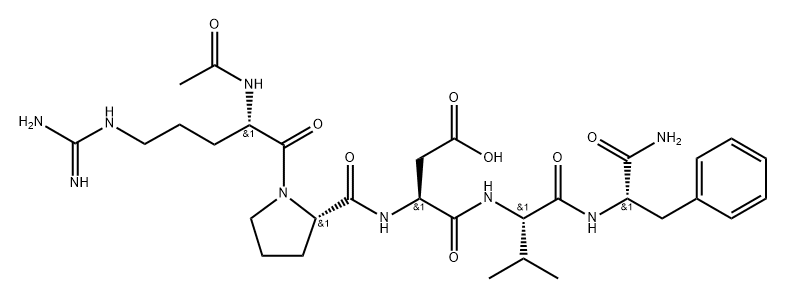 Ac-L-Arg-L-Pro-L-Asp-L-Val-L-Phe-NH2 Struktur