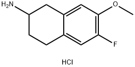 2-Naphthalenamine, 6-fluoro-1,2,3,4-tetrahydro-7-methoxy-, hydrochloride (1:1) Struktur