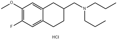 2-Naphthalenemethanamine, 6-fluoro-1,2,3,4-tetrahydro-7-methoxy-N,N-dipropyl-, hydrochloride (1:1) Struktur