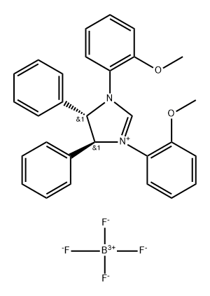 (4S,5S)-1,3-Bis(2-methoxyphenyl)-4,5-diphenyl-4,5-dihydro-1H-imidazol-3-ium tetrafluoroborate Struktur