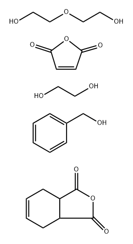 1,3-Isobenzofurandione, 3a,4,7,7a-tetrahydro-, polymer with benzenemethanol, 1,2-ethanediol, 2,5-furandione and 2,2-oxybisethanol Struktur