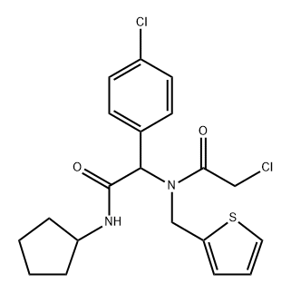 Benzeneacetamide, 4-chloro-α-[(2-chloroacetyl)(2-thienylmethyl)amino]-N-cyclopentyl- Struktur