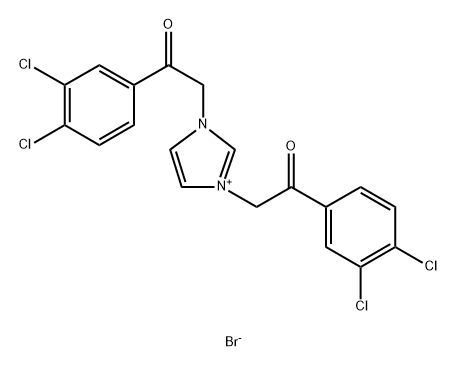 1H-Imidazolium, 1,3-bis[2-(3,4-dichlorophenyl)-2-oxoethyl]-, bromide (1:1) Struktur