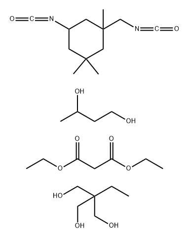 1,3-Butanediol, polymer with 2-ethyl-2-(hydroxymethyl)-1,3-propanediol and 5-isocyanato-1-(isocyanatomethyl) -1,3,3-trimethylcyclohexane, di-Et malonate-blocked Struktur