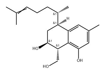 1,7-Naphthalenediol, 5-(1,5-dimethyl-4-hexenyl)-5,6,7,8-tetrahydro-8-(hydroxymethyl)-3-methyl-, [5S-[5α(R*),7α,8β]]- (9CI) Struktur