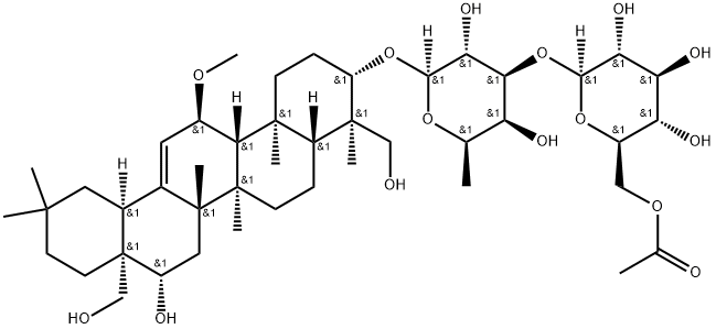 6″-O-Acetylsaikosaponin b3, 104109-34-4, 結(jié)構(gòu)式