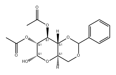 α-D-Glucopyranose, 4,6-O-(phenylmethylene)-, 2,3-diacetate Struktur