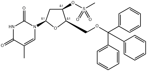 3''-O-MESYL-5''-O-TRITYLTHYMIDINE Struktur