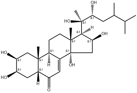 Ergost-7-en-6-one, 2,3,14,16,20,22-hexahydroxy-, (2β,3β,5β,16β,22R,24ξ)- Struktur