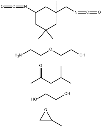 2-Pentanone, 4-methyl-, reaction products with 2-(2-aminoethoxy)ethanol-ethylene glycol-5-isocyanato-1-(isocyanatomethyl)-1,3,3-trimethylcyclohexane-propylene oxide polymer Struktur