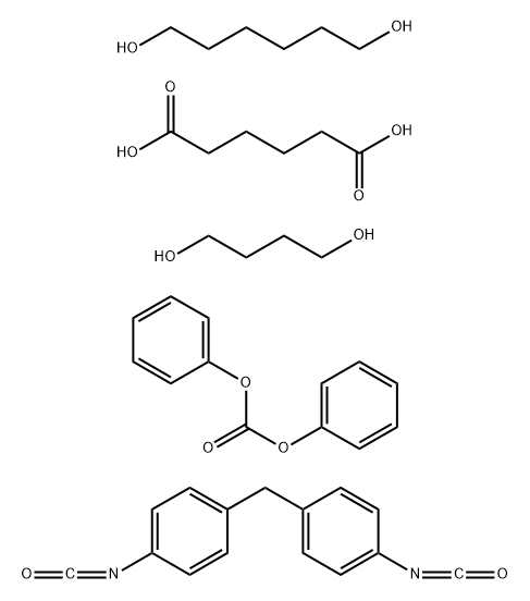 Hexanedioic acid, polymer with 1,4-butanediol, diphenyl carbonate, 1,6-hexanediol and 1,1-methylenebis4-isocyanatobenzene Struktur