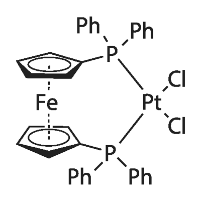 (1,1'-Bis(diphenylphosphino)ferrocene)dichloroplatinum(II) Struktur