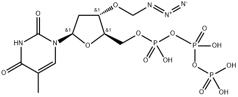 Thymidine 5'-(tetrahydrogen triphosphate), 3'-O-(azidomethyl)- Structure