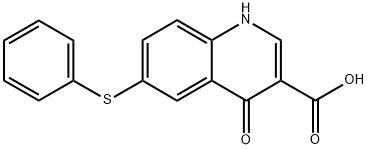 4-oxo-6-phenylthio-1,4-dihydroquinoline-3-carboxylicacid Struktur