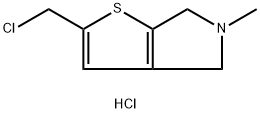 4H-Thieno[2,3-c]pyrrole, 2-(chloromethyl)-5,6-dihydro-5-methyl-, hydrochloride (1:1) Struktur