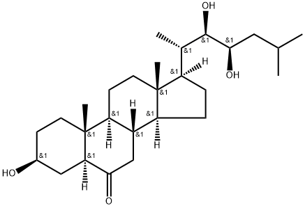 Cholestan-6-one, 3,22,23-trihydroxy-, (3β,5α,22R,23R)- Struktur