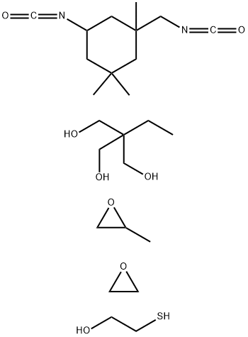 1,3-Propanediol, 2-ethyl-2-(hydroxymethyl)-, polymer with 5-isocyanato-1-(isocyanatomethyl) -1,3,3-trimethylcyclohexane, 2-mercaptoethanol, methyloxirane and oxirane Struktur