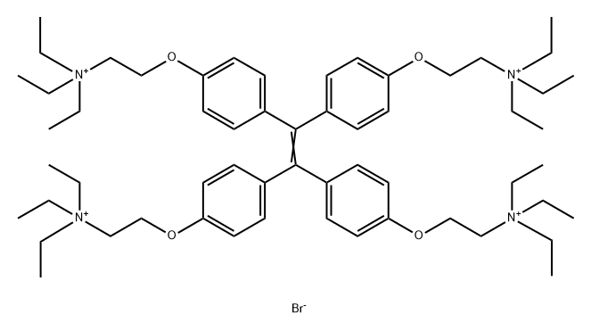 Ethanaminium, 2,2',2'',2'''-[1,2-ethenediylidenetetrakis(4,1-phenyleneoxy)]tetrakis[N,N,N-triethyl-, bromide (1:4) Struktur