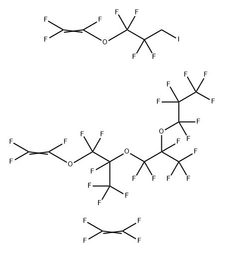 1-[1-[Difluoro[(trifluoroethenyl)oxy]methyl]-1,2,2,2-tetrafluoroethoxy]-1,1,2,3,3,3-hexafluoro-2-(heptafluoropropoxy)propane polymer with tetrafluoroethene and 1,1,2,2-tetrafluoro-3-iodo-1-[(trifluoroethenyl)oxy]propane Struktur