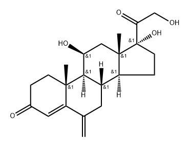 Pregn-4-ene-3,20-dione, 11,17,21-trihydroxy-6-methylene-, (11β)- Struktur