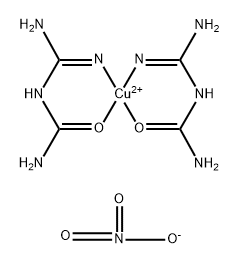 bis[1-carbamimidoyl-kN'-urea-kO)]copper(2+) dinitrate Struktur