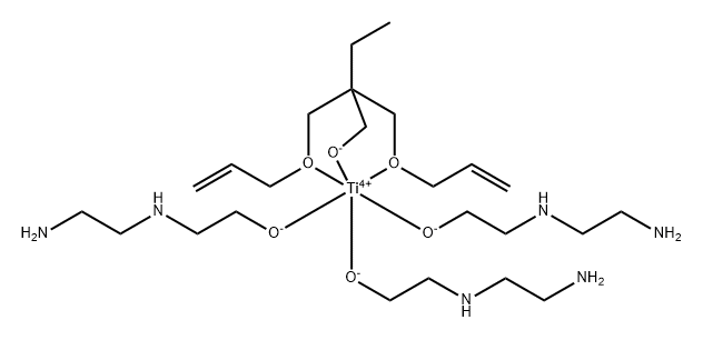 Titanium, tris2-(2-aminoethyl)aminoethanolato-.kappa.O2,2-bis(2-propenyloxy-.kappa.O)methyl-1-butanolato-.kappa.O-, (OC-6-22)- Struktur