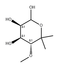 5,5-Di-C-methyl-4-O-methyl-L-lyxopyranose Struktur